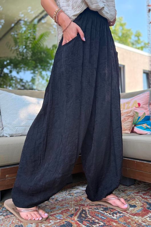 Tasha Damask Bloom Pant Black